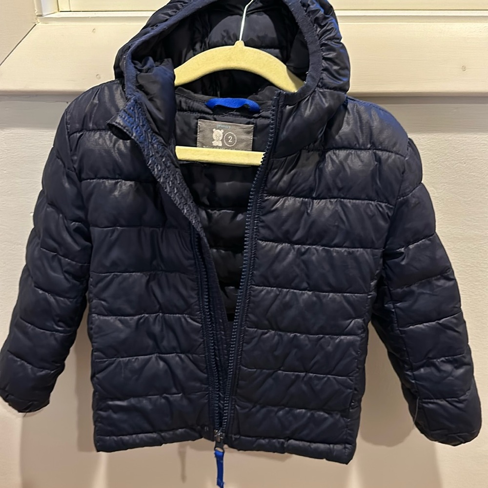 Primary Kids Puffer Jacket - Navy Blue